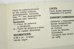 1971 Ford Falcon Futura Spec Folder - Spanish Text - Argentine Market