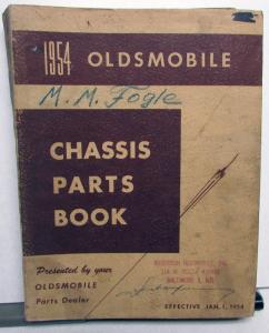 1954 Oldsmobile Dealer Chassis Parts Book Catalog Super 88 98 Holiday Coupe