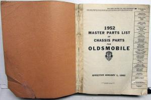 1952 Oldsmobile Dealer Chassis Parts Book Catalog Super 88 98 Holiday Coupe