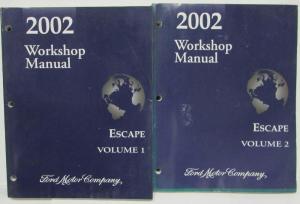 2002 Ford Escape Service Shop Repair Manual Set Vol I & II