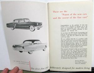 1952 Lincoln Cosmopolitan Capri ORIGINAL Owners Manual
