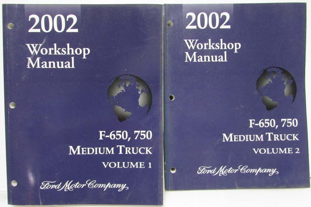2002 Ford F-650 750 Medium Truck Service Shop Repair Manual Set Vol 1 & 2