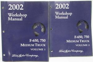 2002 Ford F-650 750 Medium Truck Service Shop Repair Manual Set Vol 1 & 2
