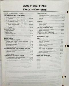 2003 Ford F-650 750 Medium Truck Service Shop Repair Manual