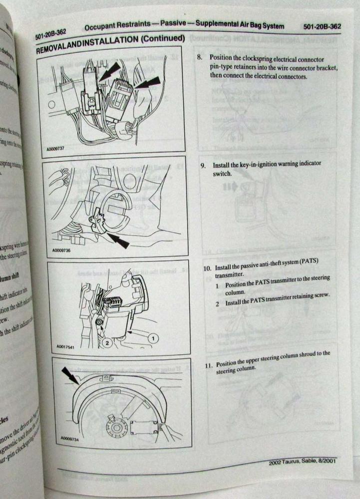 2002 Ford Taurus Mercury Sable Service Shop Repair Manual