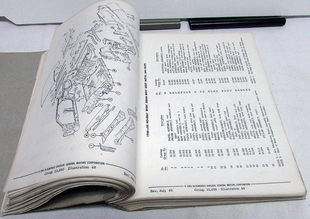 1965 Oldsmobile Dealer Body Parts Book Catalog F85 Cutlass