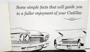 1960 Cadillac Owners Manual Original Series 62 Sixty-Special Fleetwood DeVille