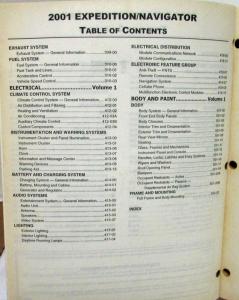 2001 Ford Expedition Lincoln Navigator Service Shop Repair Manual Set Vol 1 & 2