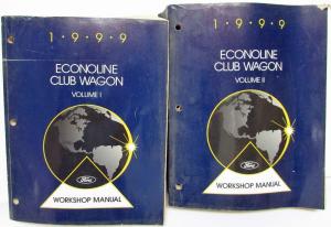 1999 Ford Econoline Club Wagon E-Series Gas Diesel Service Manual Set Vol 1 & 2