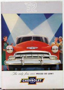 1952 Chevrolet Styleline Sales Folder With White Sidewall Tires Text Back Cover