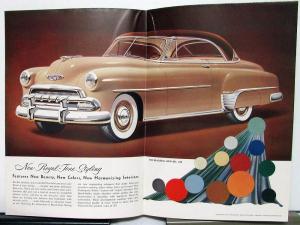 1952 Chevrolet Styleline Sales Folder With White Sidewall Tires Text Back Cover