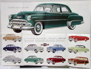 1952 Chevrolet Styleline Sales Folder With White Sidewall Tires Text Back Cover