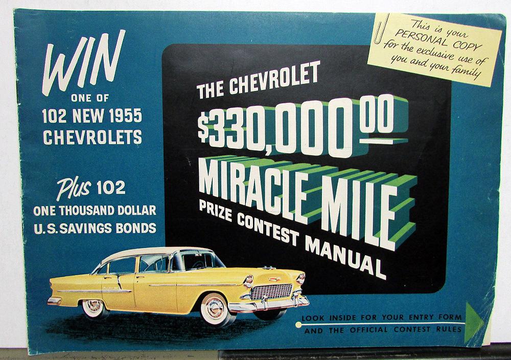 1955 Chevrolet Belair 210 150 Sales Brochure Mailer Prize Contest Win A Car Orig