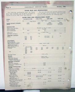 1960 Chevrolet Service News Corvair Service Vol 32 No 1 Tech Bulletin Original