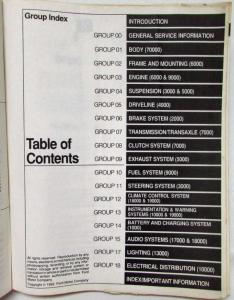 1993 Lincoln Town Car Ford Crown Victoria Mercury Grand Marquis Service Manual