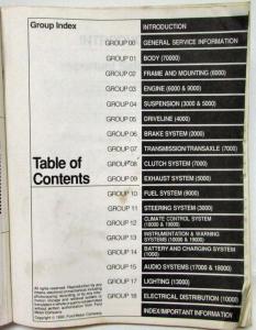 1993 Ford Taurus Mercury Sable Service Shop Repair Manual