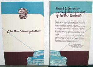 1951 Cadillac Owners Manual Original Series 61 62 Sixty-Special Fleetwood 75 51