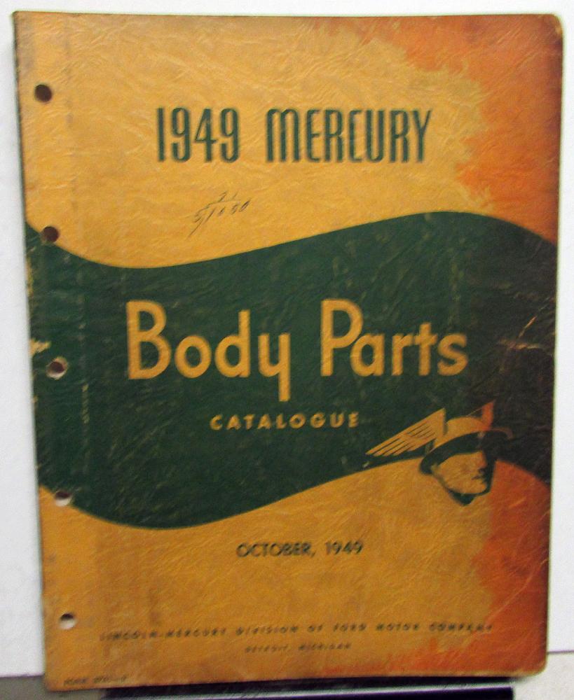1949 Mercury Dealer Body Parts Book Catalog 9M Coupe Sedan Convertible Wagon