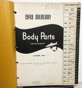 1949 Mercury Dealer Body Parts Book Catalog 9M Coupe Sedan Convertible Wagon