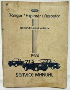 1992 Ford Aerostar Ranger Pickup Explorer Service Shop Repair Manual 2 Vol Set