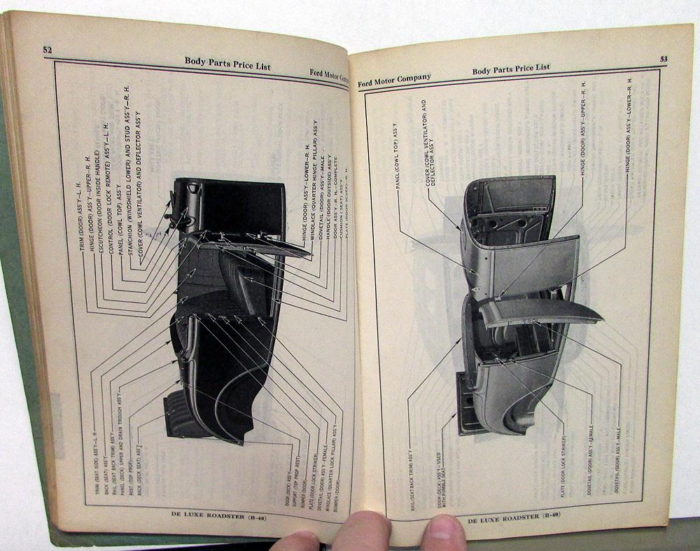 1932 Ford Dealer Body Parts Book Catalog Price List V8 & 4 Cyl Car