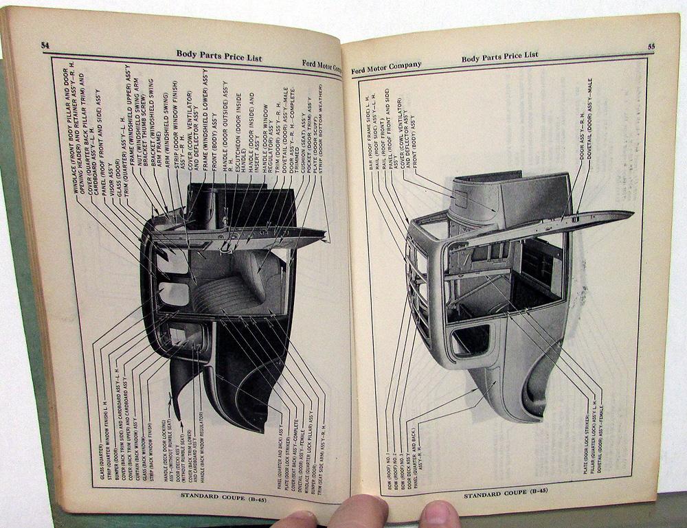 1932 Ford Dealer Body Parts Book Catalog Price List V8 & 4 Cyl Car