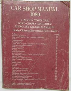 1989 Lincoln Town Car Ford Crown Victoria Mercury Grand Marquis Service Manual