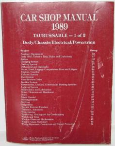 1989 Ford Taurus SHO Mercury Sable Service Shop Manual 2 Vol Set