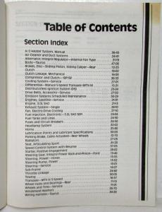 1989 Ford Taurus SHO Mercury Sable Service Shop Manual 2 Vol Set