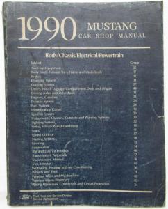 1990 Ford Mustang Service Shop Manual Body Chassis Electrical Powertrain