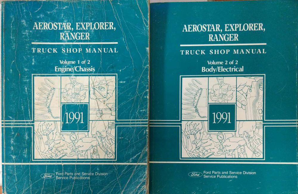 1991 Ford Aerostar Ranger Pickup Explorer Service Shop Repair Manual 2 Vol Set