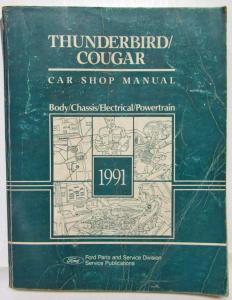 1991 Ford Thunderbird Mercury Cougar Service Shop Repair Manual