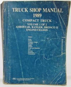 1989 Ford Aerostar Ranger Pickup Bronco II Service Shop Repair Manual 2 Vol Set