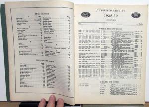 1938-1939 Ford Dealer Chassis Parts List Book Car & Truck De Luxe Standard Orig