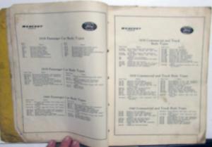 1938-1940 Ford & Mercury Dealer Chassis Parts Price List Catalog Book Car Truck