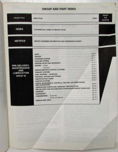 1981 Ford Lt Medium Heavy Truck Pre-Delivery Maintenance & Lube Service Manual