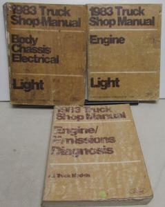 1983 Ford Lt Truck E & F-100 thru 350 and Bronco Service Shop Manual 3 Vol Set