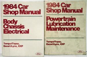 1984 Ford Escort Tempo EXP Mercury Lynx Topaz Service Shop Manual 2 Vol Set