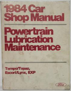 1984 Ford Escort Tempo EXP Mercury Lynx Topaz Service Shop Manual 2 Vol Set