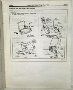 1987 Ford Ranger Pickup Bronco II Service Shop Repair Manual Supplement