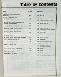 1987 Ford Car Shop Manual Supplement Crown Vic T-Bird Mustang Mark VII Cougar