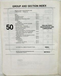1985 Ford Lt Medium Heavy Truck Pre-Delivery Maintenance & Lube Service Manual
