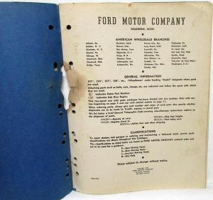 1938-1946 Ford Dealer Truck & Bus Two Speed Rear Axle Parts & Price List Book