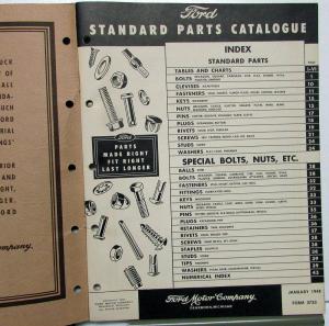 1948 Ford Dealer Standard Parts Catalogue Book Car Truck Nuts Bolts Fasteners
