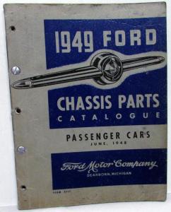 1949 Ford Dealer Chassis Parts Catalogue Book Passenger Cars Sedan Coupe Orig