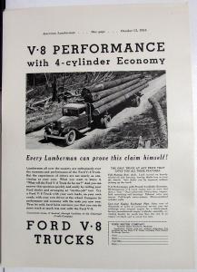 1934 Ford Lumber Log Truck Ad Proof American Lumberman