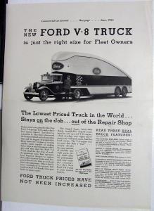 1934 Ford Truck Enclosed Car Trailer Ad Proof Commercial Car Journal