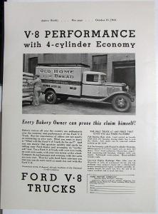 1934 Ford Old Home Bread Truck Ad Proof Bakers Weekly