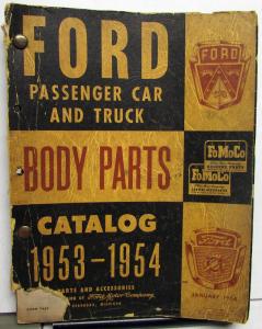 1953 1954 Ford Body Parts Catalog Book Car & Truck FoMoCo Crestline Pickup Orig