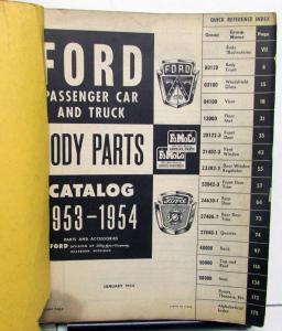 1953 1954 Ford Body Parts Catalog Book Car & Truck FoMoCo Crestline Pickup Orig